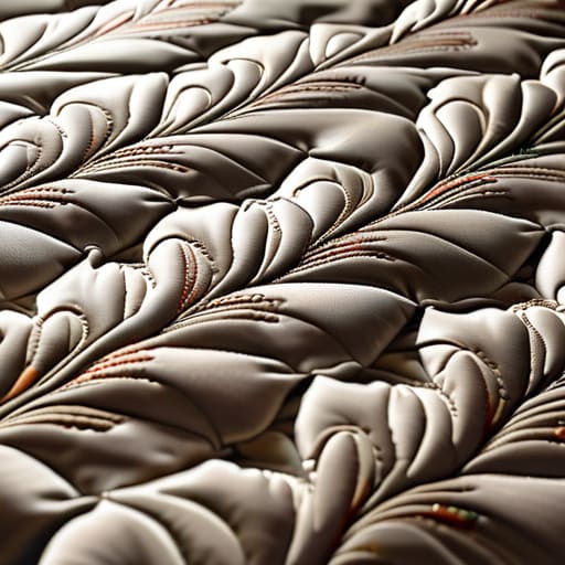 Mastering Trapunto stuffed quilting techniques.