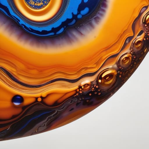 Encaustic Damar Saponification Loops pigment in flight.